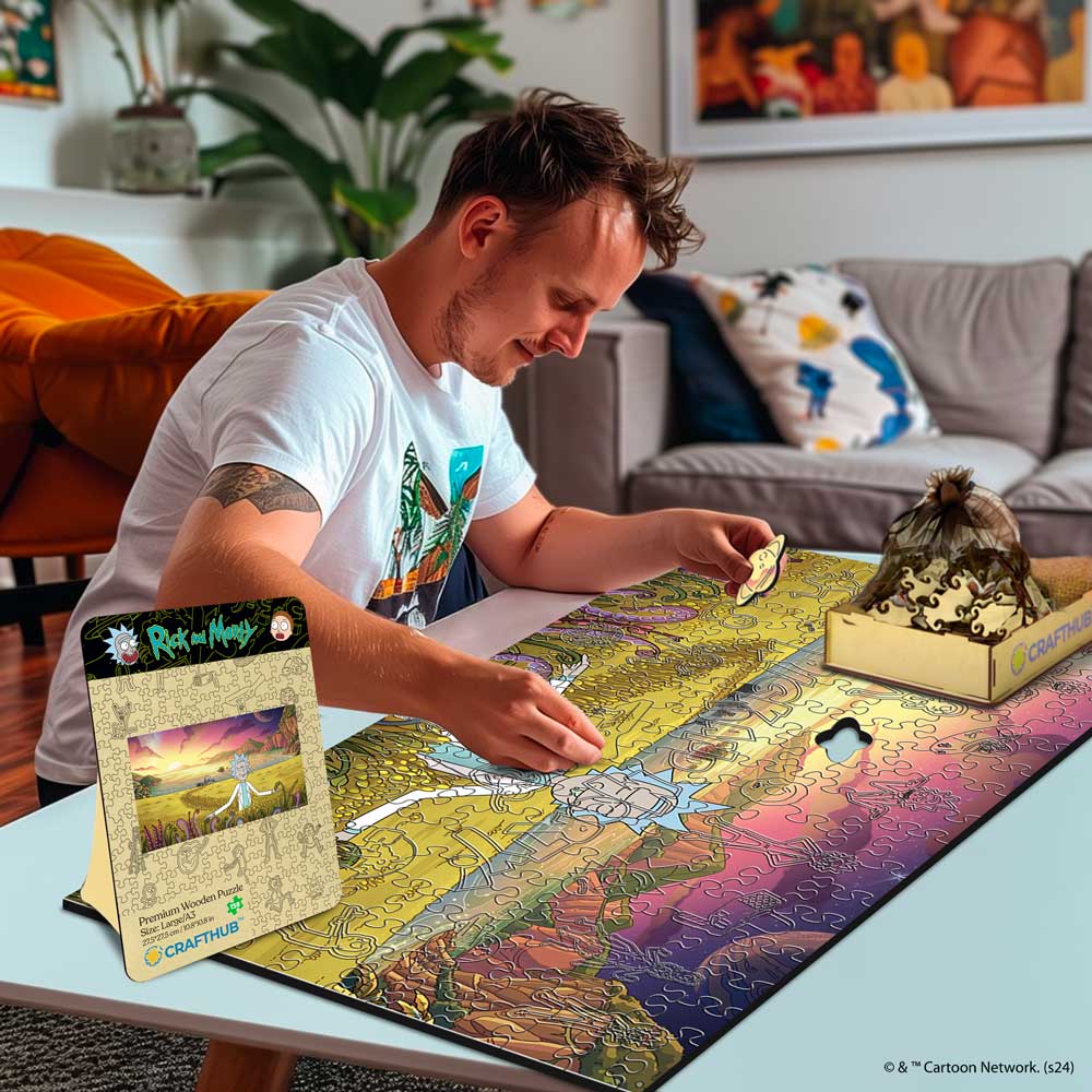 Animal Jigsaw Puzzle > Wooden Jigsaw Puzzle > Jigsaw Puzzle Rick and Morty Another Planet - Wooden Jigsaw Puzzle