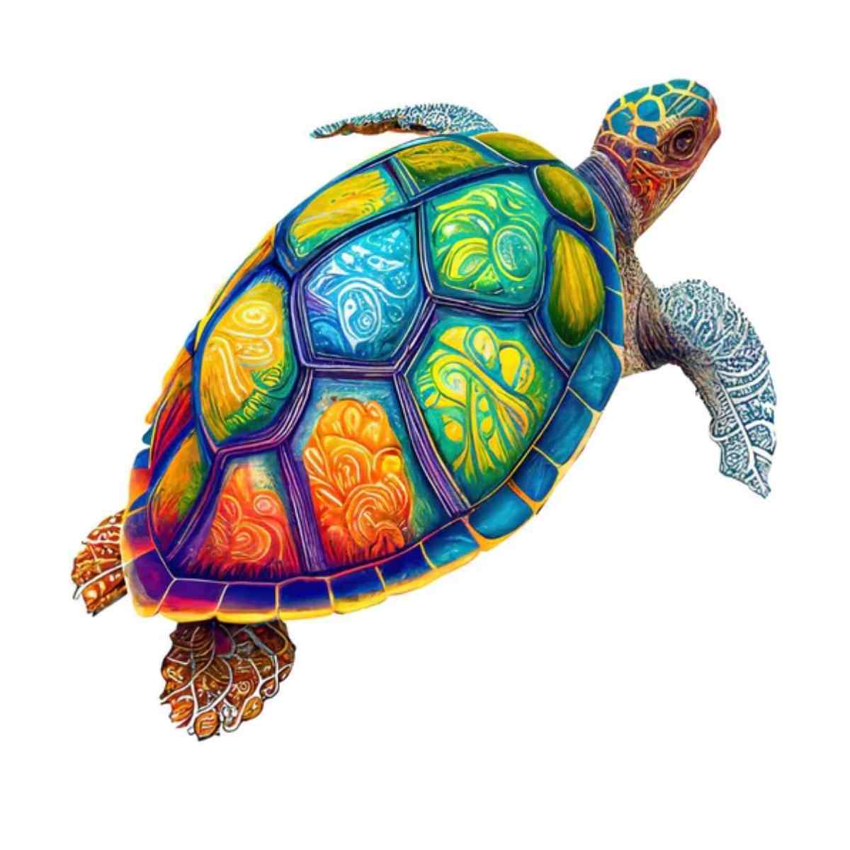 Animal Jigsaw Puzzle > Wooden Jigsaw Puzzle > Jigsaw Puzzle A5 Colorful Turtle - Jigsaw Puzzle