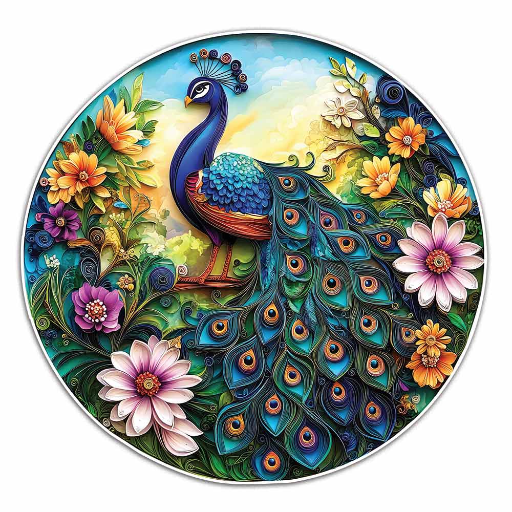 Animal Jigsaw Puzzle > Wooden Jigsaw Puzzle > Jigsaw Puzzle Blossom Peacock - Jigsaw Puzzle