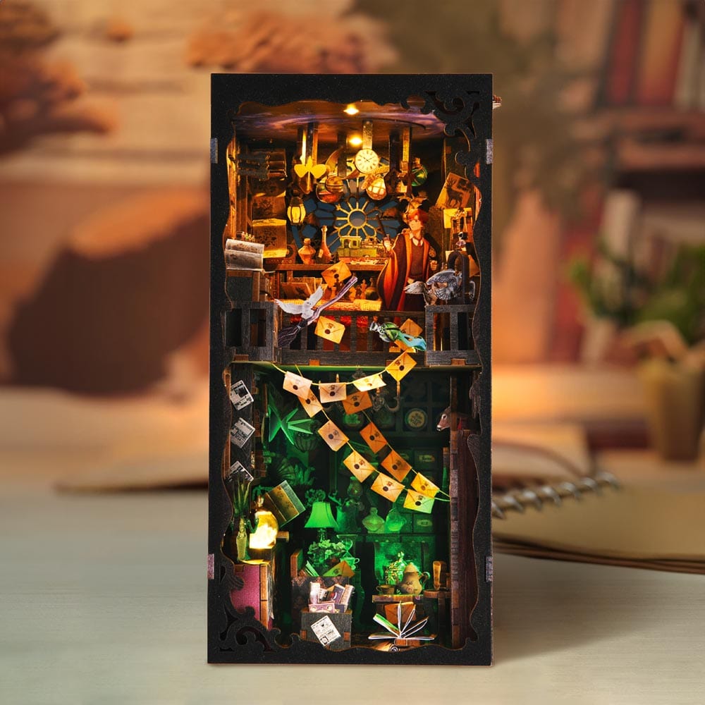 3D Wooden Puzzles 334 Pieces | 9.1"x7.1"x4.3" The House of Magic - DIY Book Nook Kit