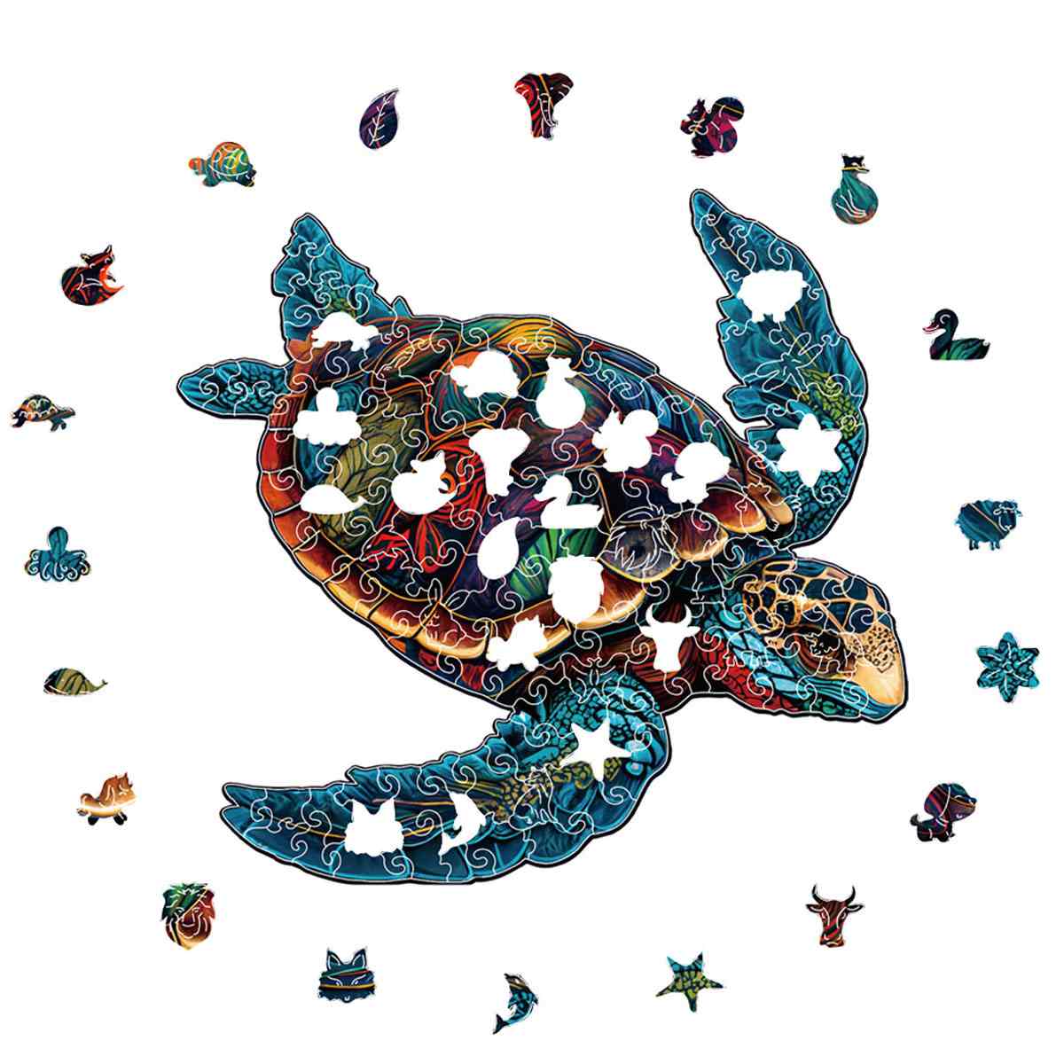 Animal Jigsaw Puzzle > Wooden Jigsaw Puzzle > Jigsaw Puzzle Vibrant Sea Turtle - Jigsaw Puzzle