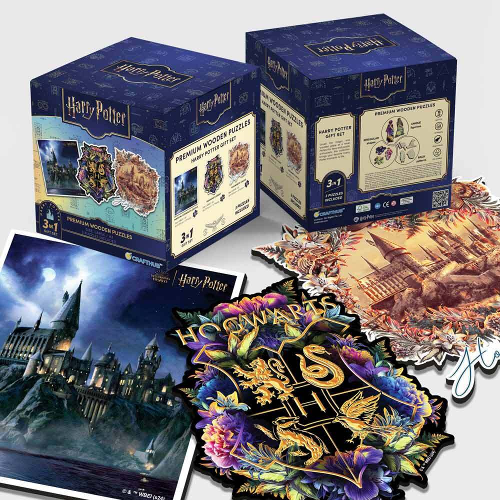 Animal Jigsaw Puzzle > Wooden Jigsaw Puzzle > Jigsaw Puzzle 3 x A3 Size L Wooden Jigsaw Puzzles + Gift Box 3-Pack HARRY POTTER™ - Wooden Jigsaw Puzzle Gift Set + Extra $20 OFF