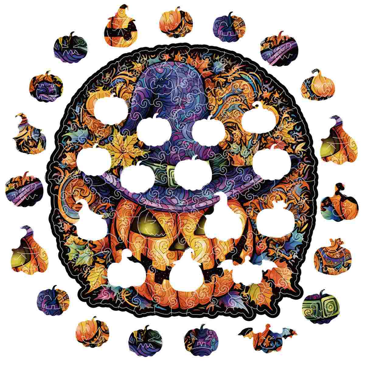 Animal Jigsaw Puzzle > Wooden Jigsaw Puzzle > Jigsaw Puzzle Witch's Brew Pumpkin Halloween - Jigsaw Puzzle