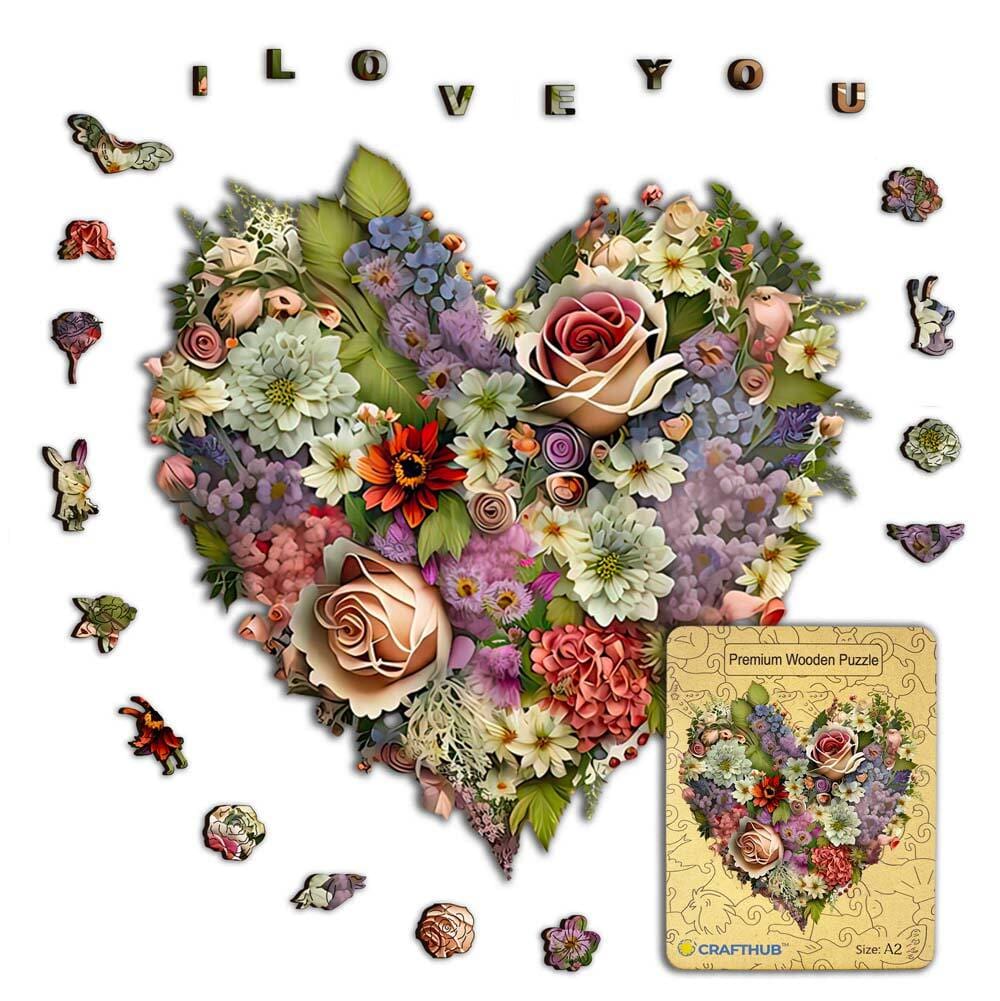 Animal Jigsaw Puzzle > Wooden Jigsaw Puzzle > Jigsaw Puzzle A2+Drewniane pudełko Blooming Heart - Jigsaw Puzzle