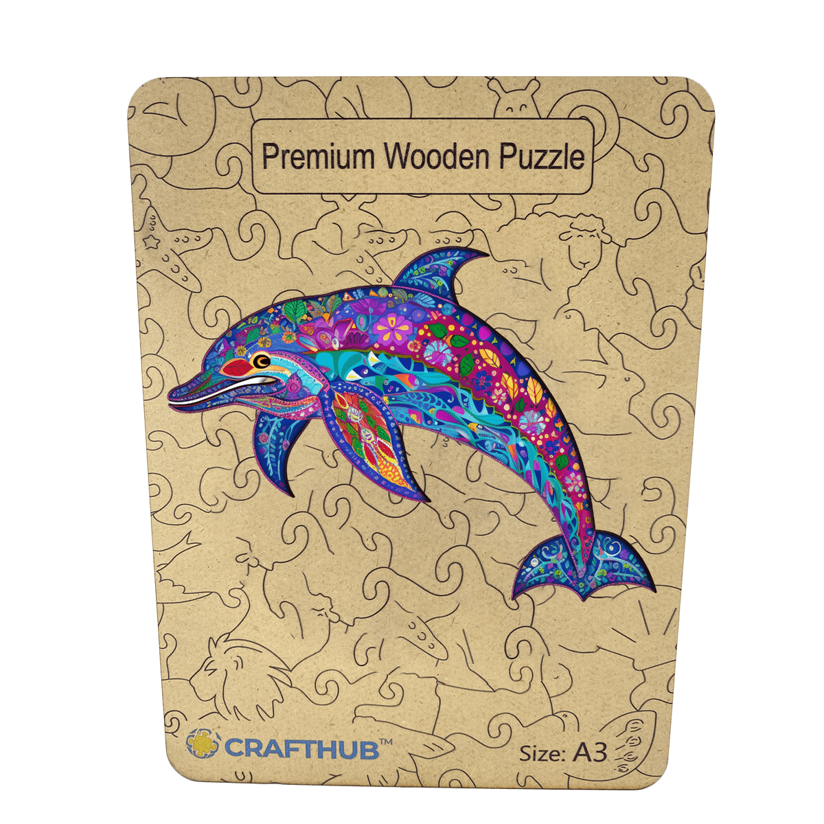 Animal Jigsaw Puzzle > Wooden Jigsaw Puzzle > Jigsaw Puzzle A3+Drewniane pudełko Dolfin - Jigsaw Puzzle