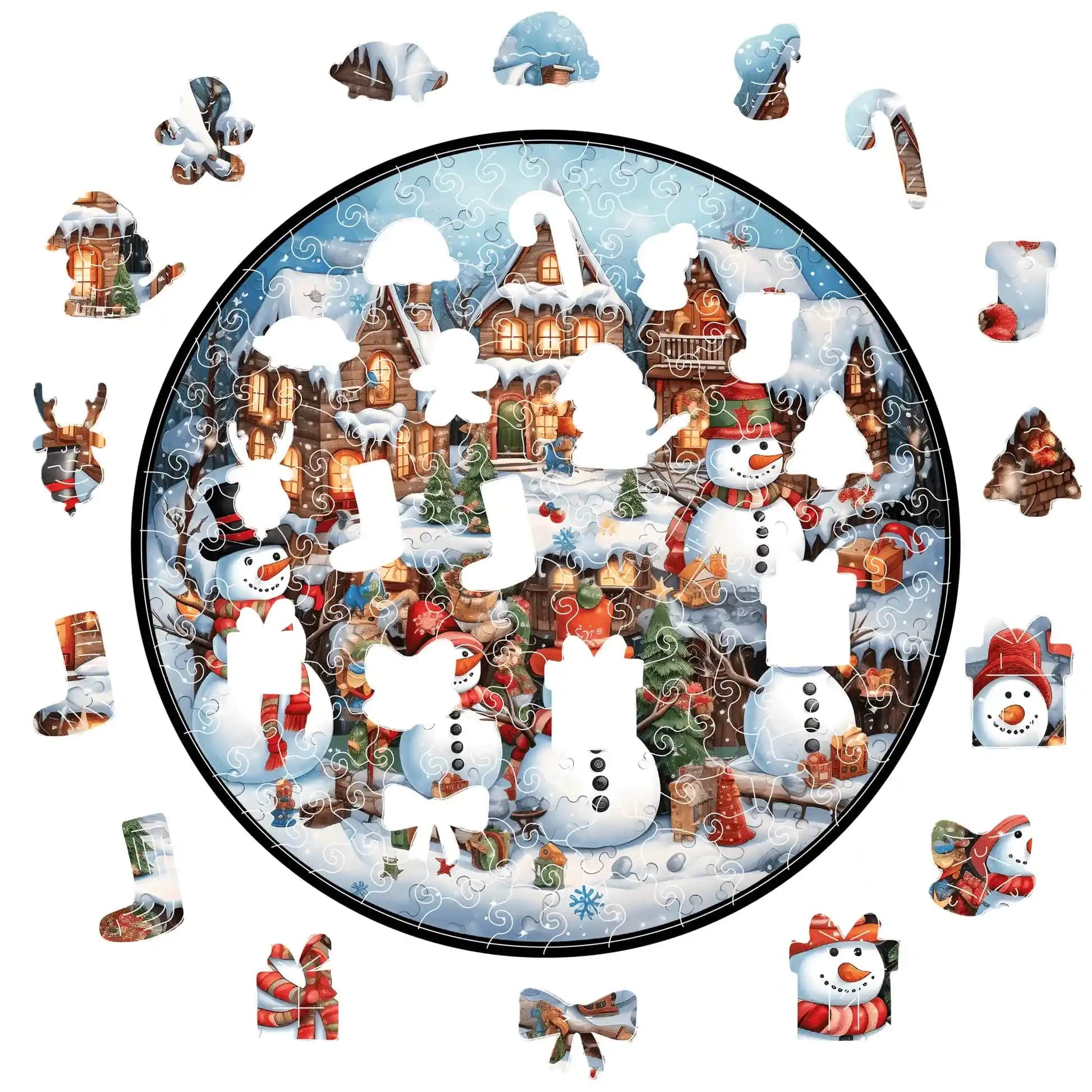 Animal Jigsaw Puzzle > Wooden Jigsaw Puzzle > Jigsaw Puzzle Snowmen - Jigsaw Puzzle