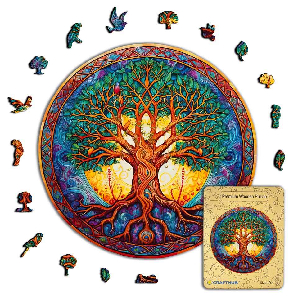 Animal Jigsaw Puzzle > Wooden Jigsaw Puzzle > Jigsaw Puzzle A2+Drewniane pudełko Tree of Life - Jigsaw Puzzle